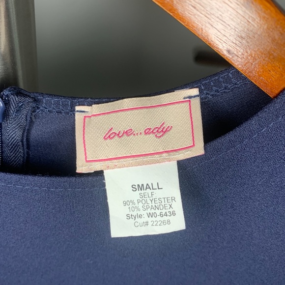 Love Ady Navy Ruffle Skater Dress, Size S - Picture 2 of 4